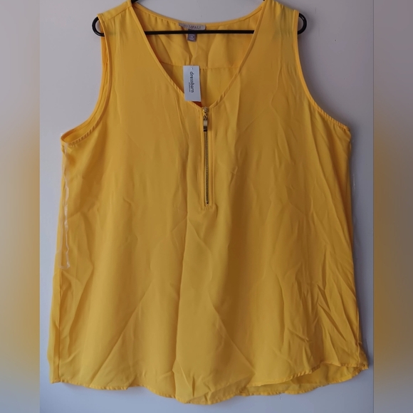 NWT Roz & Ali Women's Sleeveless Top Plus Size 1X, yellow color, never worn. - Picture 14 of 14